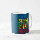 Essen Sie Sleep Build Repeat Gebäude Bricks Master Kaffeetasse (VorderseiteRechts)