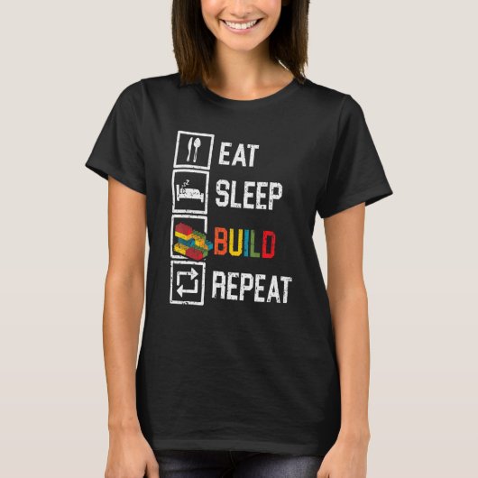 Essen Sie Sleep Build Repetier Bricks Master Build T-Shirt (Vorderseite)