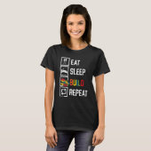 Essen Sie Sleep Build Repetier Bricks Master Build T-Shirt (Vorne ganz)