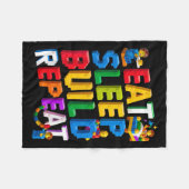 Essen Sie Sleep Build Wiederholung Master Builder Fleecedecke (Vorderseite (Horizontal))