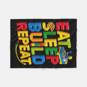 Essen Sie Sleep Build Wiederholung Master Builder Fleecedecke (Vorderseite (Horizontal))