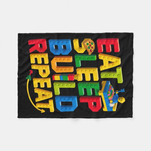 Essen Sie Sleep Build Wiederholung Master Builder Fleecedecke (Vorderseite (Horizontal))