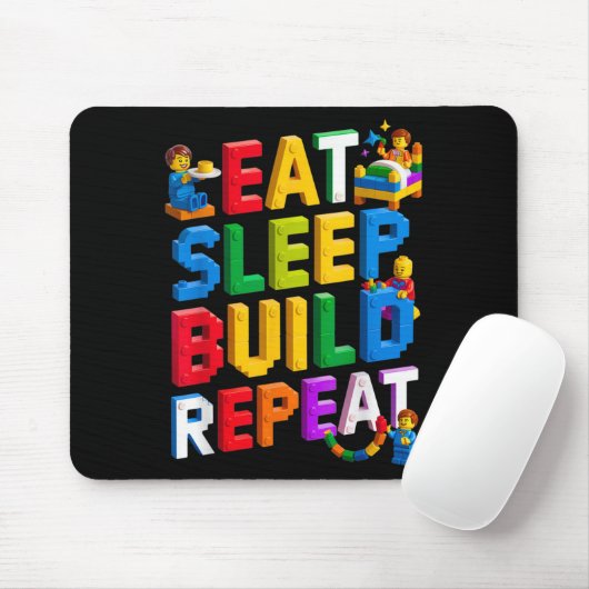 Essen Sie Sleep Build Wiederholung Master Builder  Mousepad (Mit Mouse)