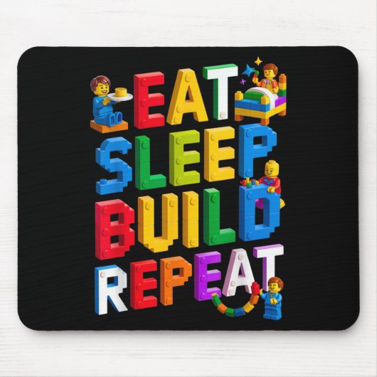 Essen Sie Sleep Build Wiederholung Master Builder  Mousepad (Vorne)