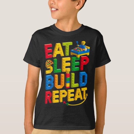 Essen Sie Sleep Build Wiederholung Master Builder  T-Shirt (Vorderseite)