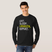 Essen Sie Sleep Canasta Repeat Card Game T-Shirt (Vorne ganz)