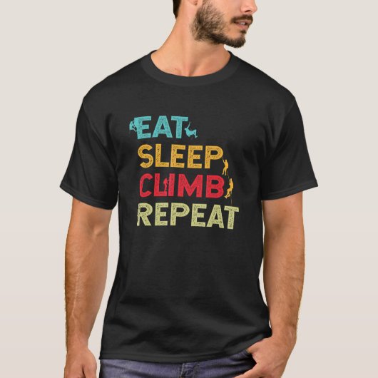 Essen Sie Sleep Climb Wiederholen Rock Climbing Bo T-Shirt (Vorderseite)