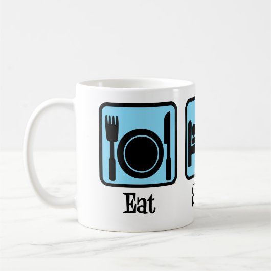 Essen Sie Sleep Code Computerprogrammiererin Geek Kaffeetasse (Links)