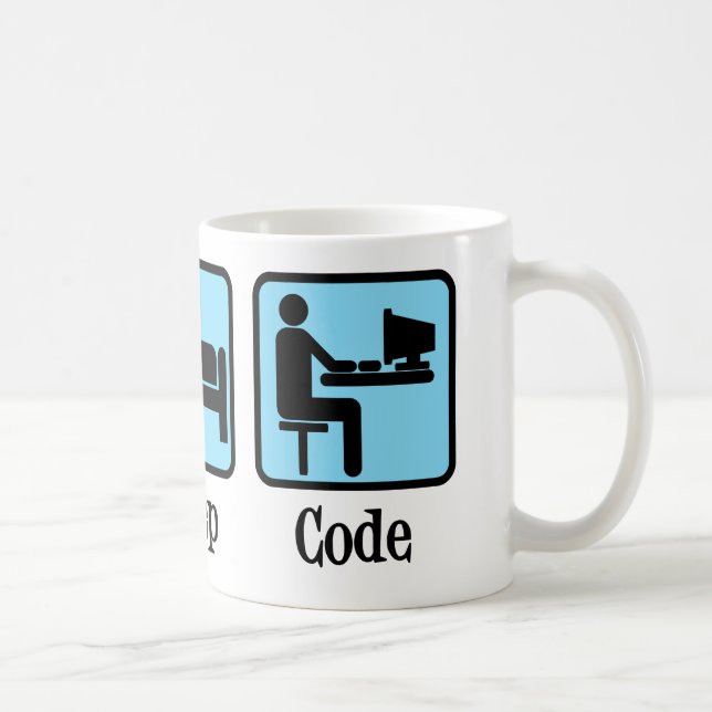 Essen Sie Sleep Code Computerprogrammiererin Geek Kaffeetasse (Rechts)