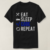 Essen Sie Sleep Code Wiederholen Coder Outfit Prog T-Shirt (Design vorne)