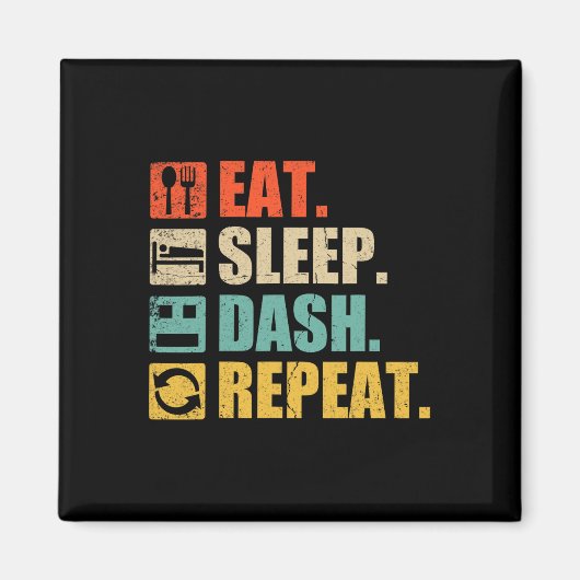 Essen Sie Sleep Dash Wiederholung Video Game Magnet (Vorne)