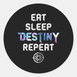 Essen Sie Sleep Destination Wiederholen Gamers Vid Runder Aufkleber