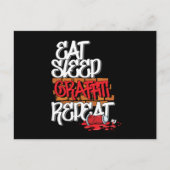 Essen Sie Sleep Graffiti Repeat Spray-Bilder Postkarte (Vorderseite)