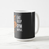 Essen Sie Sleep Gym Repeat Workout T - Shirt Kaffeetasse (VorderseiteRechts)