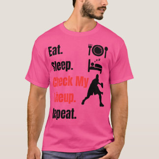 Essen Sie Sleep-Karo meine Zeile auf Wiederholung T-Shirt