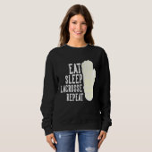 Essen Sie Sleep Lacrosse Wiederholen Boys Lax Spor Sweatshirt (Vorne ganz)