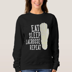 Essen Sie Sleep Lacrosse Wiederholen Boys Lax Spor Sweatshirt