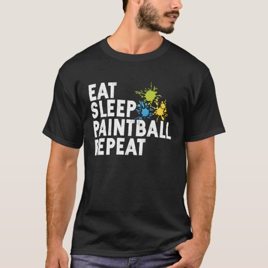 Essen Sie Sleep Paintball Painter Soft Airsoft Pla T-Shirt (Vorderseite)