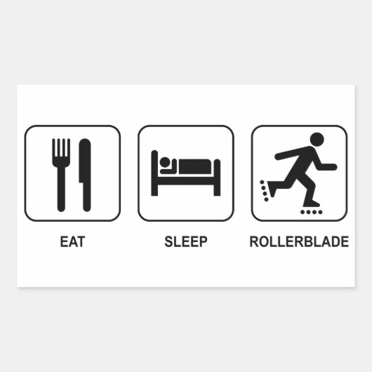 Essen Sie Sleep Rollerblade Rechteckiger Aufkleber (Vorderseite)