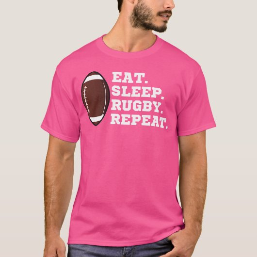 Essen Sie Sleep Rugby Wiederholen Rugby Player Spo T-Shirt (Vorderseite)