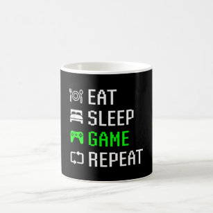 Essen Sie Sleep Video Game Wiederholen Funny Gamer Kaffeetasse