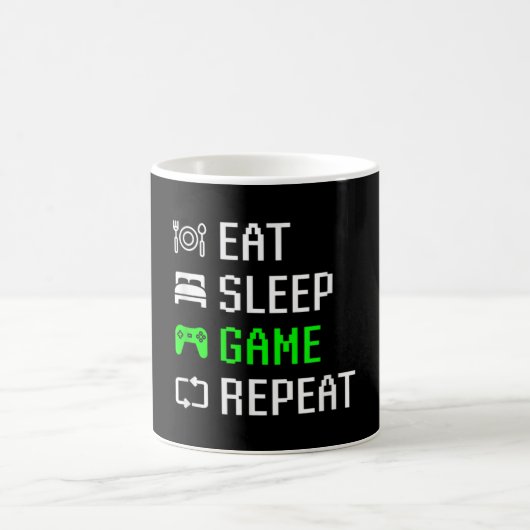 Essen Sie Sleep Video Game Wiederholen Funny Gamer Kaffeetasse (Mittel)
