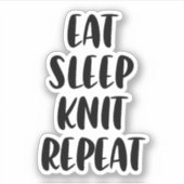 Essen Sie Strick schlafen wiederholen Aufkleber (Vorderseite)