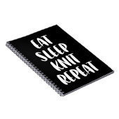 Essen Sie Strick Sleep Wiederholen Sie schwarzes N Notizblock (Rechte Seite)