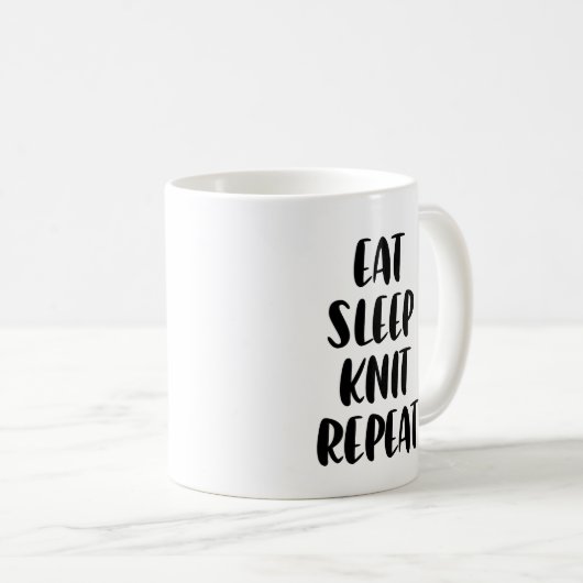 Essen Sie Strick Sleep Wiederholung Kaffeetasse (VorderseiteRechts)