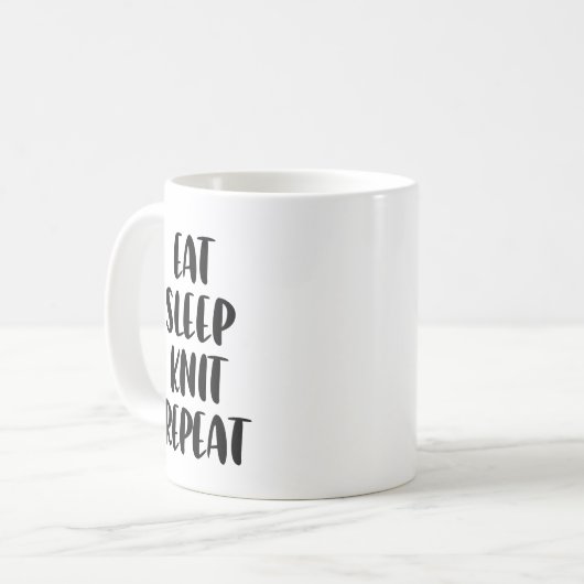 Essen Sie Strick Sleep Wiederholung Kaffeetasse (Vorderseite Links)