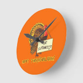 Essen Sie Sufganiyot lustiges Runde Wanduhr (Winkel)