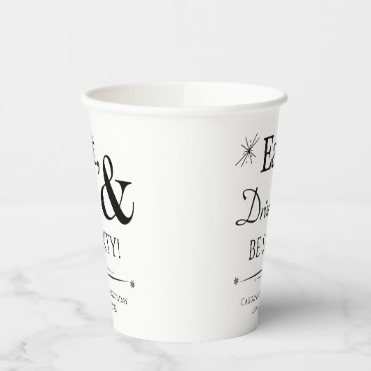 Essen Sie Trink und sein sechzig Throwback 60. Geb Pappbecher (Links)