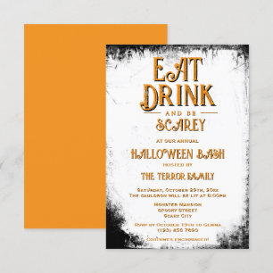 Essen Sie trinken & Seien Sie schmutzig Halloween Einladung