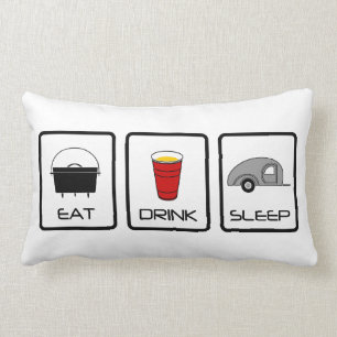 "Essen Sie, trinken Sie, schlafen Sie" Lendenkissen