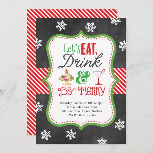 Essen Sie, trinken Sie, seien Sie frohe Einladung (Vorne/Hinten)