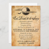 Essen Sie, trinken Sie und seien Sie beängstigende Einladung (Vorne/Hinten)