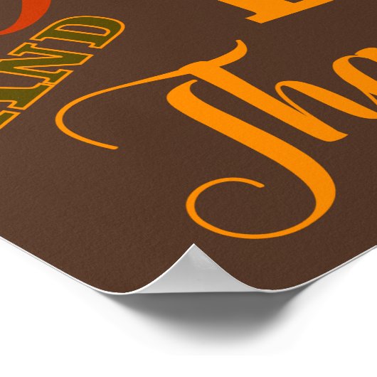 essen Sie trinken, um dankbar Erntedank Herbst Poster (Ecke)