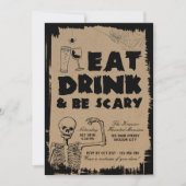 Essen Sie trinken und Beängstigend erwachsenes Hal Einladung (Vorderseite)