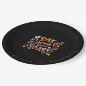 Essen Sie trinken und Beängstigend Halloween Funny Pappteller (Schrägansicht)