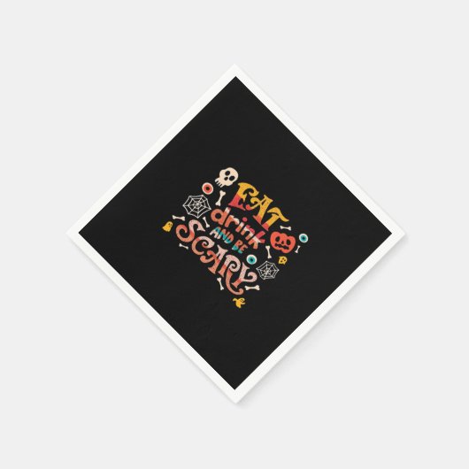 Essen Sie trinken und Beängstigend Halloween Funny Serviette (Ecke)