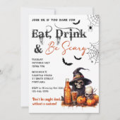 Essen Sie trinken und Beängstigend Halloween-Party Einladung (Vorderseite)