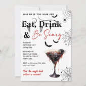 Essen Sie trinken und Beängstigend Halloween-Party Einladung (Vorderseite)