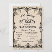 Essen Sie trinken und Beängstigend Halloween-Party Einladung (Vorderseite)
