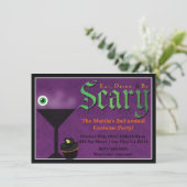 Essen Sie trinken und Beängstigend Halloween-Party Einladung (Stehend Vorderseite)