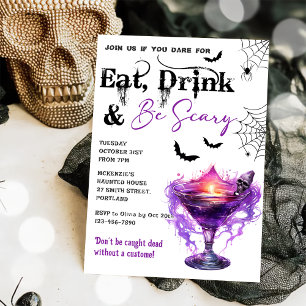 Essen Sie trinken und Beängstigend Halloween-Party Einladung