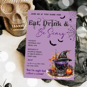 Essen Sie trinken und Beängstigend Halloween-Party Einladung