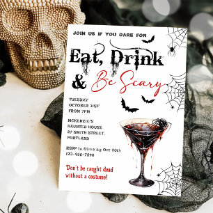 Essen Sie trinken und Beängstigend Halloween-Party Einladung