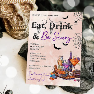 Essen Sie trinken und Beängstigend Halloween-Party Einladung