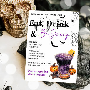 Essen Sie trinken und Beängstigend Halloween-Party Einladung