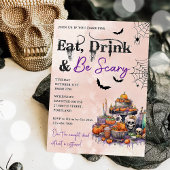 Essen Sie trinken und Beängstigend Halloween-Party Einladung